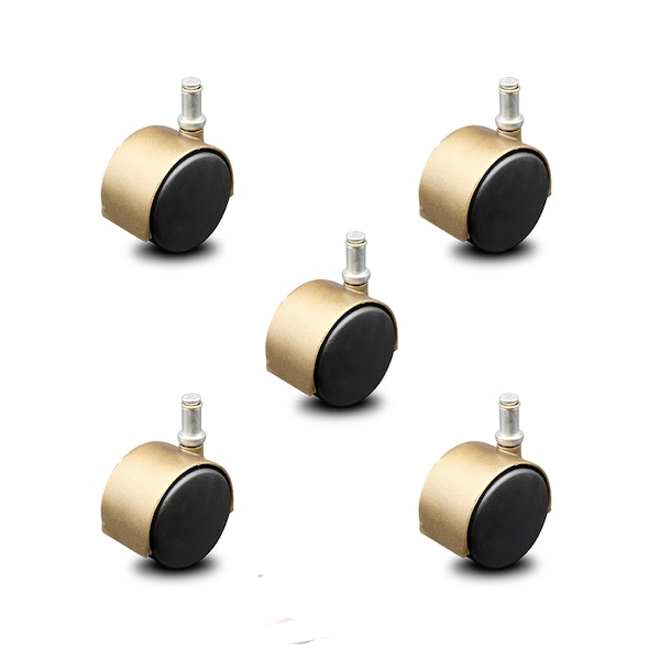 Service Caster 2.375 Inch Antique Brass Hooded Nylon Wheel Grip Ring Chair Casters SCC, 5PK SCC-GR02S60D-NYS-WA-716X78-5 - main